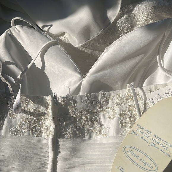 NWT Alfred Angelo Wedding Pantsuit for Bride/lace chiffon/beads - gorgeous Sz 12 - Picture 7 of 13